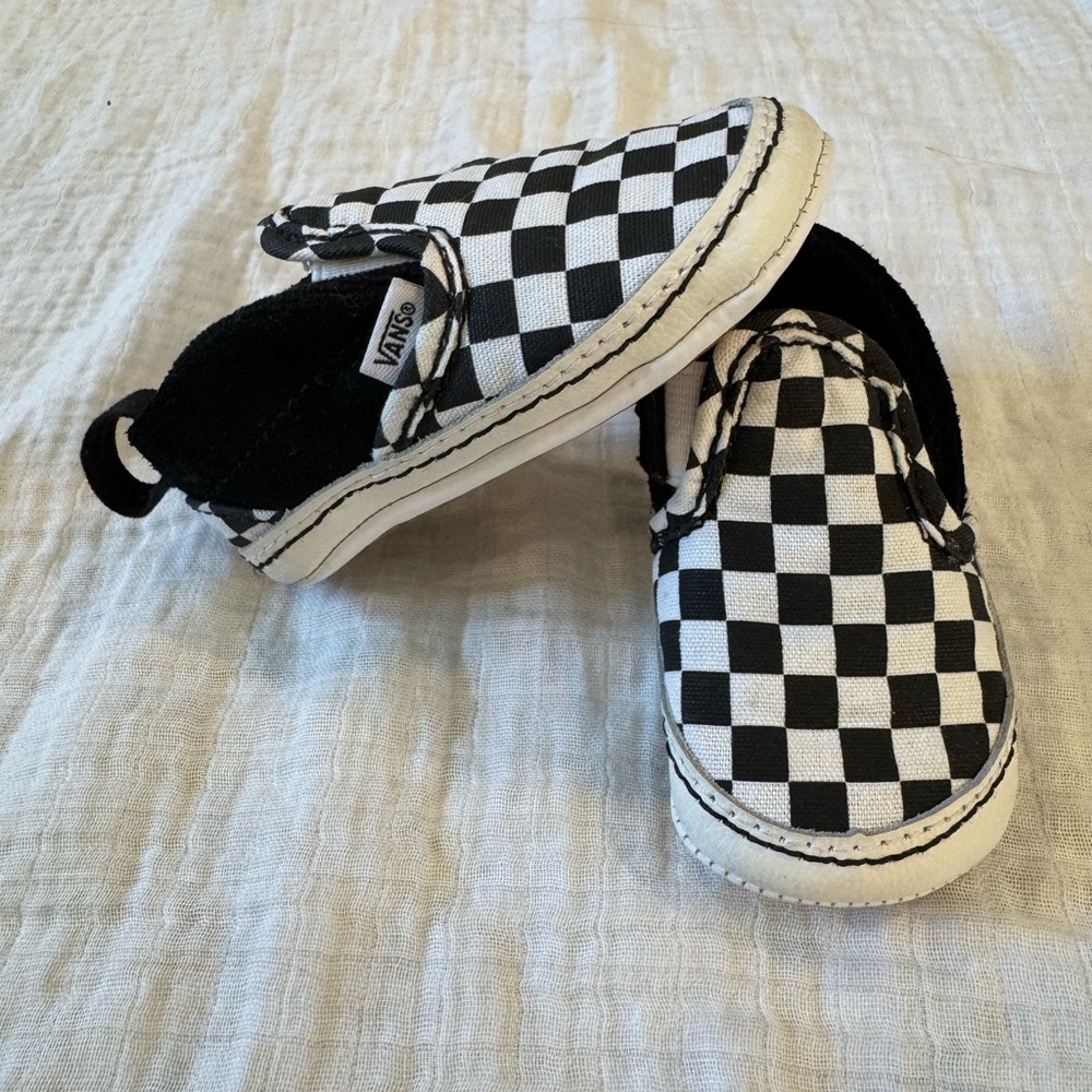 Vans Baby Black and White Checkered Sneakers